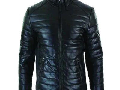 Leather Puffer Jacket